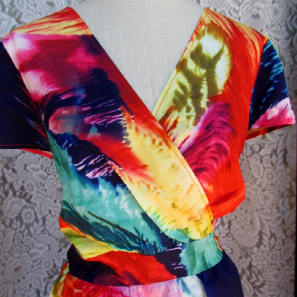 FESTIVAL MAXI DRESS,18, RED, YELLOW, GREEN, BLUE, PINK, WHITE, AQUA RESORT; PLUS - Picture 2 of 7